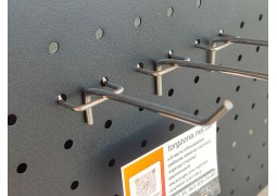 Гачок хромований в перфорацію L150мм.d4мм. крок 30мм